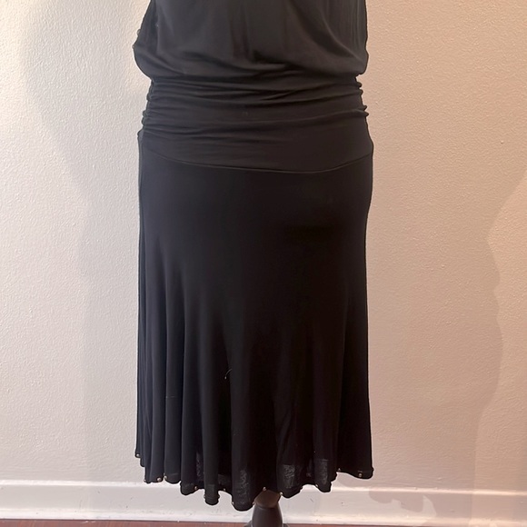 Ella Moss Black Tank Midi Dress Rutched Side and Grommets Top Boho Flattering - Picture 6 of 10